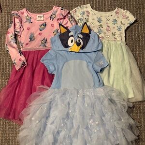 Bluey Light Blue, Pink and Green Tulle Dresses for Kids